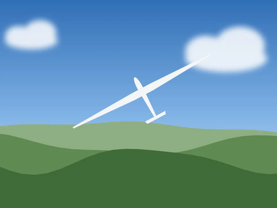 Doppelsitziges Schulflugzeug kurz nach dem Start